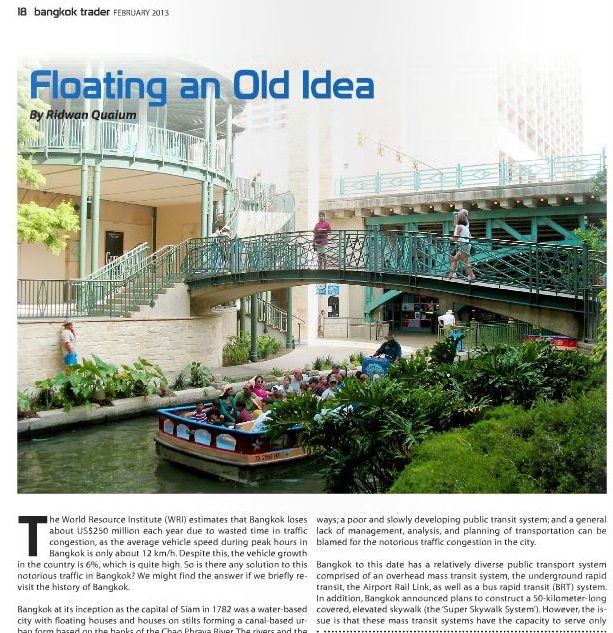 Floating a new idea, an article in Bangkok Trader